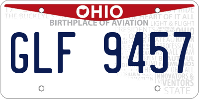 OH license plate GLF9457