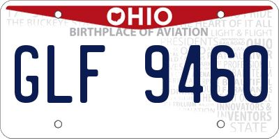OH license plate GLF9460