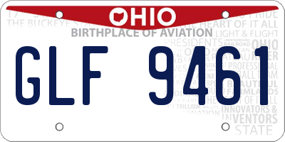 OH license plate GLF9461
