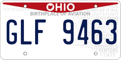 OH license plate GLF9463