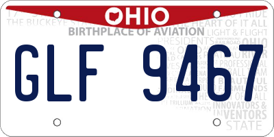 OH license plate GLF9467