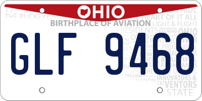 OH license plate GLF9468