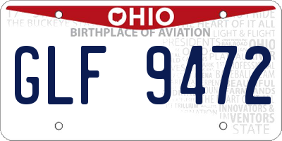 OH license plate GLF9472