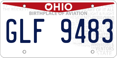 OH license plate GLF9483