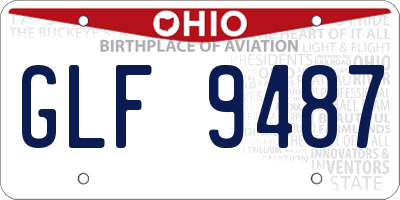 OH license plate GLF9487