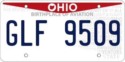 OH license plate GLF9509