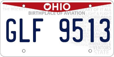 OH license plate GLF9513