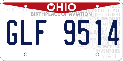 OH license plate GLF9514