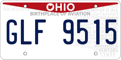 OH license plate GLF9515