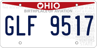OH license plate GLF9517