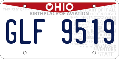 OH license plate GLF9519