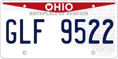 OH license plate GLF9522
