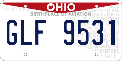 OH license plate GLF9531
