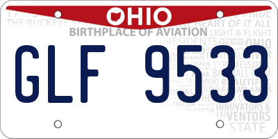 OH license plate GLF9533