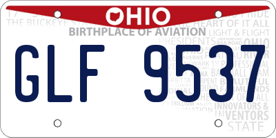 OH license plate GLF9537