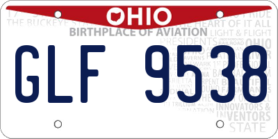 OH license plate GLF9538