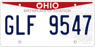 OH license plate GLF9547