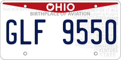 OH license plate GLF9550
