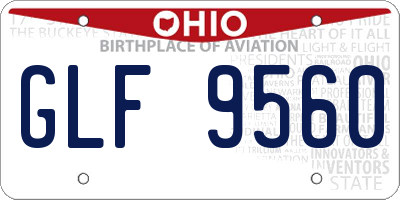 OH license plate GLF9560