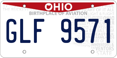 OH license plate GLF9571
