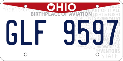 OH license plate GLF9597