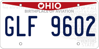 OH license plate GLF9602