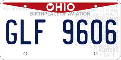 OH license plate GLF9606