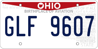 OH license plate GLF9607