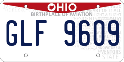 OH license plate GLF9609