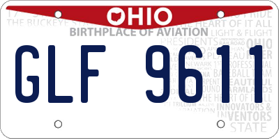 OH license plate GLF9611