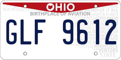 OH license plate GLF9612