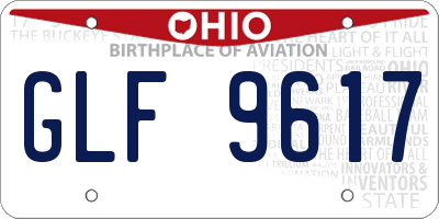 OH license plate GLF9617