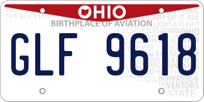 OH license plate GLF9618