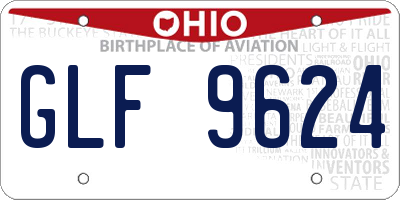 OH license plate GLF9624