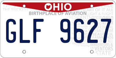 OH license plate GLF9627