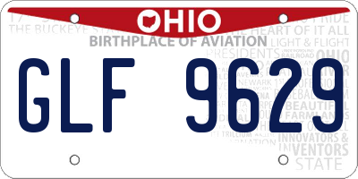 OH license plate GLF9629