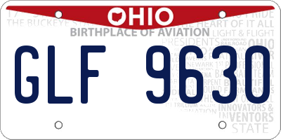 OH license plate GLF9630