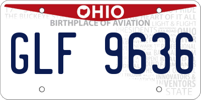 OH license plate GLF9636
