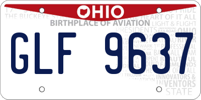 OH license plate GLF9637
