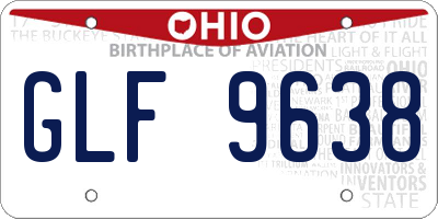 OH license plate GLF9638
