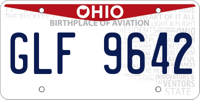 OH license plate GLF9642