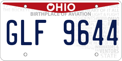 OH license plate GLF9644