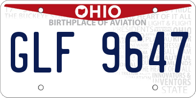 OH license plate GLF9647