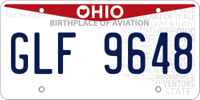 OH license plate GLF9648