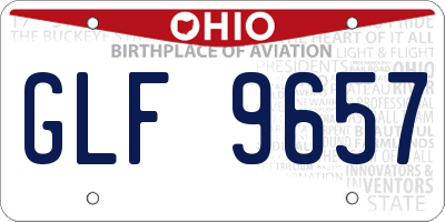 OH license plate GLF9657