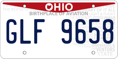 OH license plate GLF9658