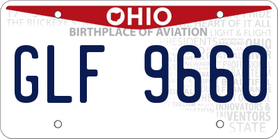 OH license plate GLF9660
