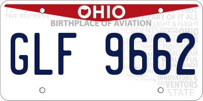 OH license plate GLF9662