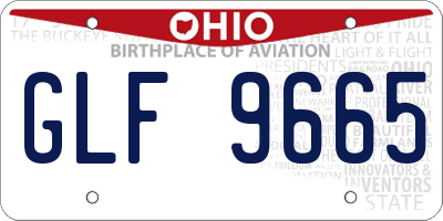 OH license plate GLF9665