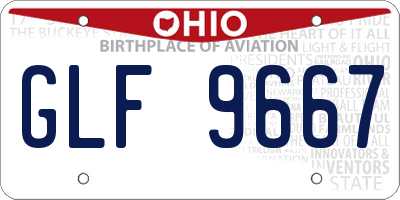 OH license plate GLF9667